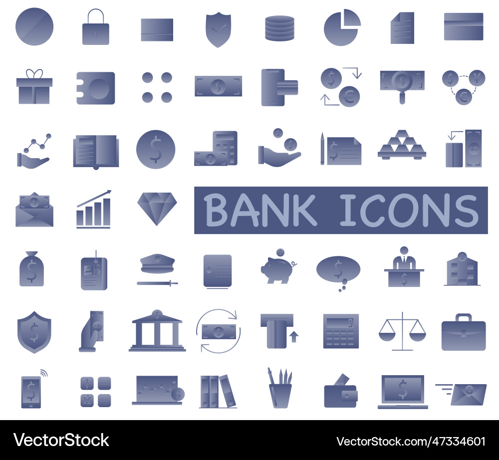 A set of icons used in the banking system finance A set of icons used in the banking system finance vector image