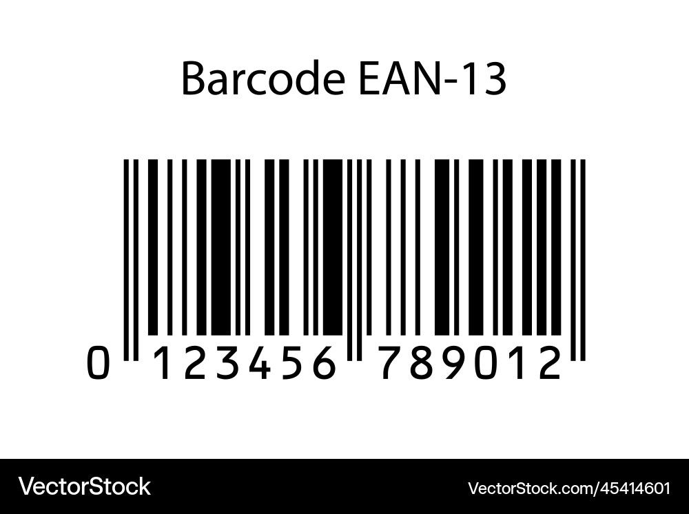 Bar code ean-13 isolated on white background Vector Image