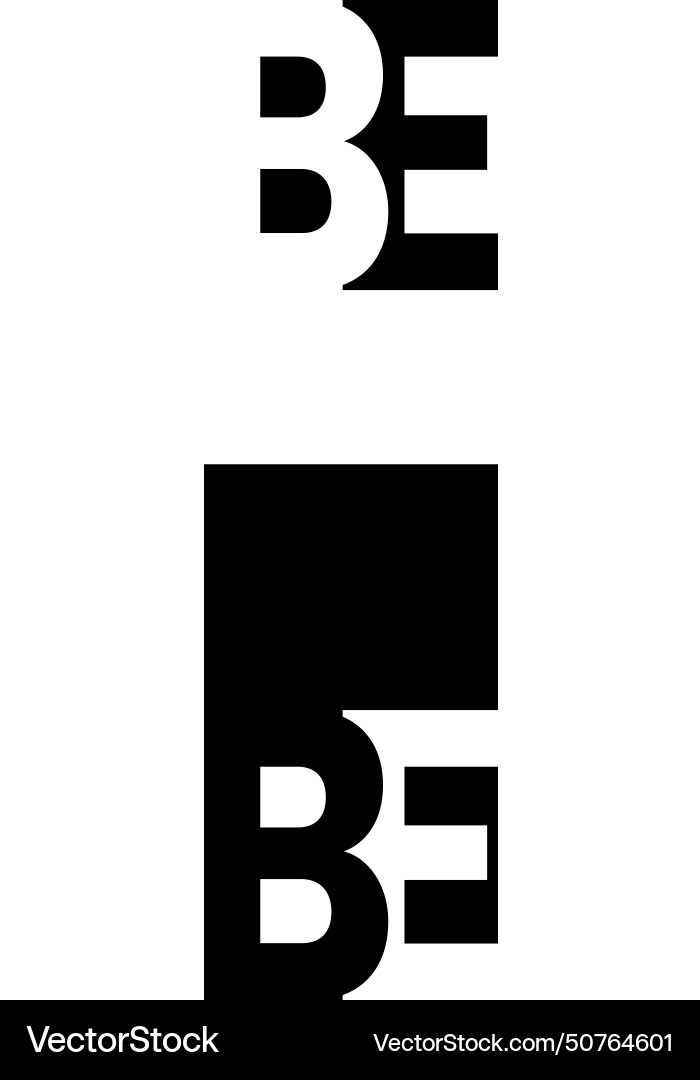 Be letter logo template creative modern shape Be letter logo template creative modern shape vector image