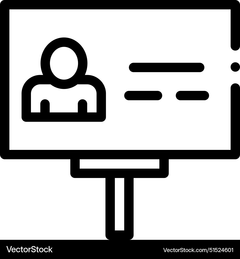 Billboard icon thin linear style design isolated Billboard icon thin linear style design isolated vector image
