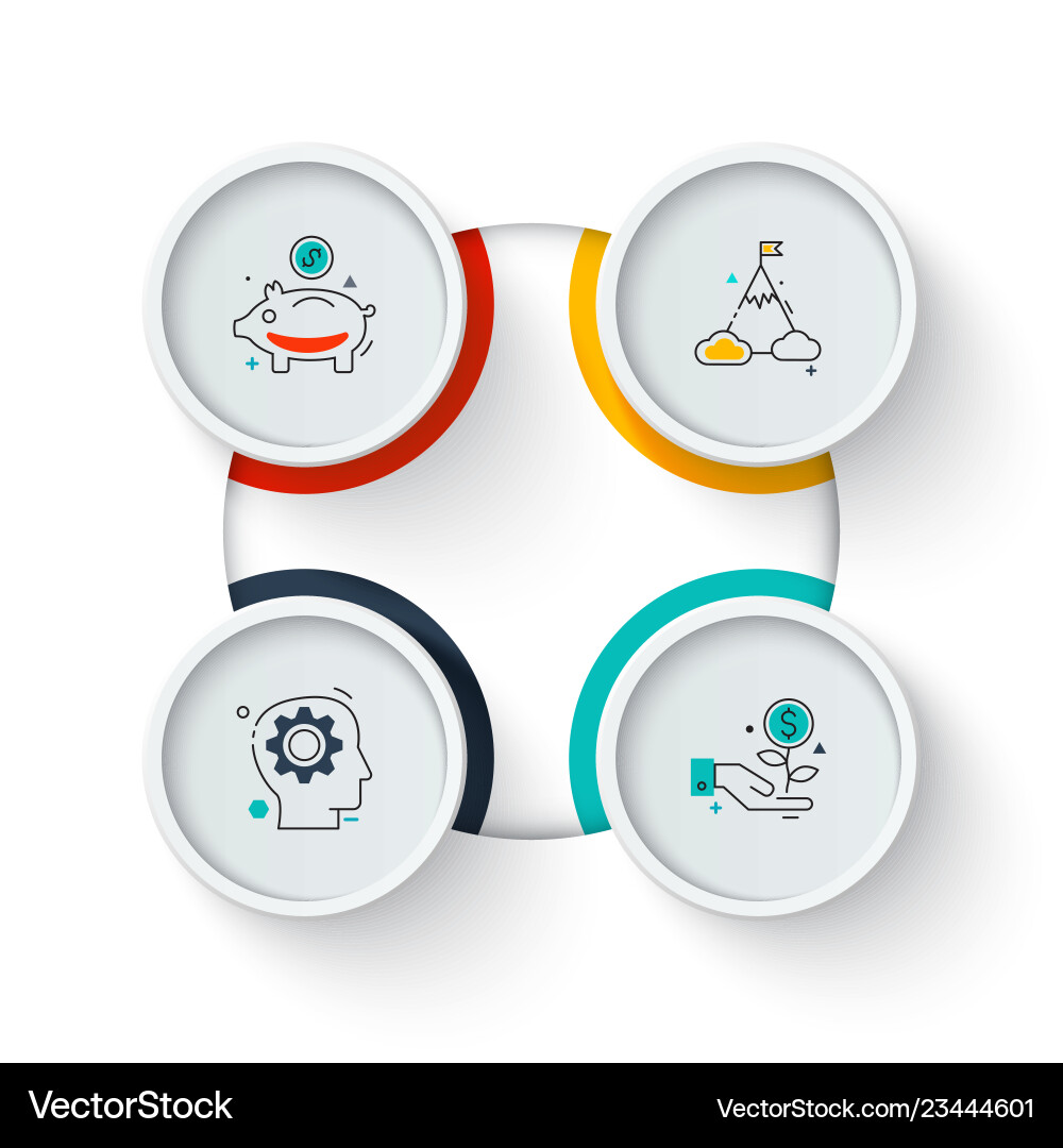 Business Data Cycle Elements Vector Image