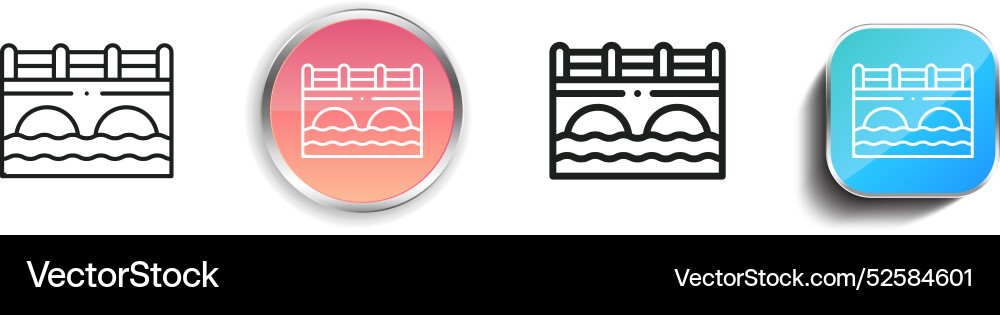 Canal icon thin linear regular and button style vector image