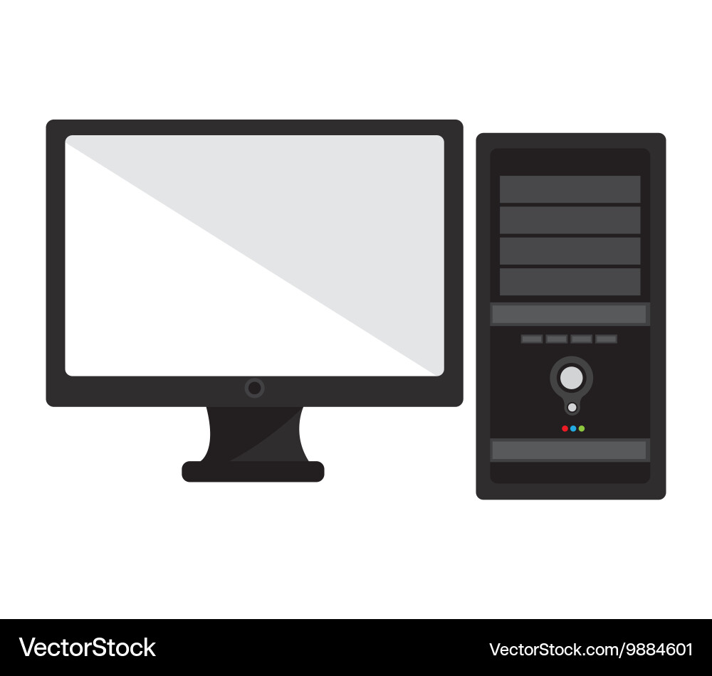 Computer desktop isolated icon design vector image