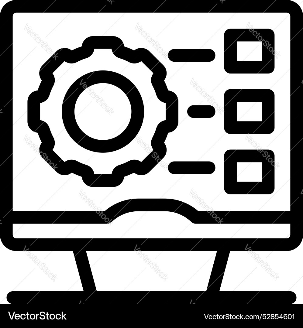 Computer showing software development process Computer showing software development process vector image