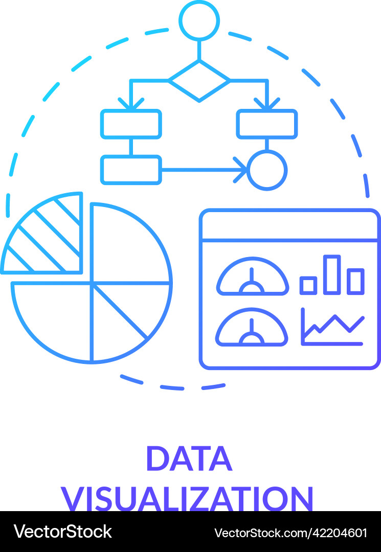Data visualization blue gradient concept icon Data visualization blue gradient concept icon vector image