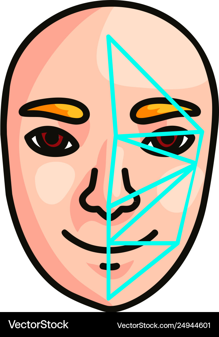 Face recognition modern security point analyze Face recognition modern security point analyze vector image
