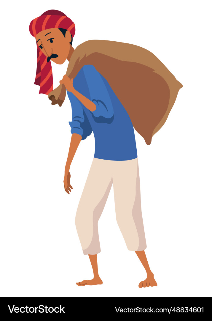 Indian farmer in traditional clothes rural man Indian farmer in traditional clothes rural man vector image