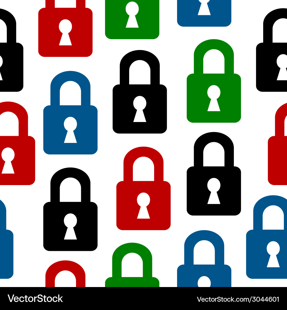 Lock Icon Seamless Pattern Vector Image