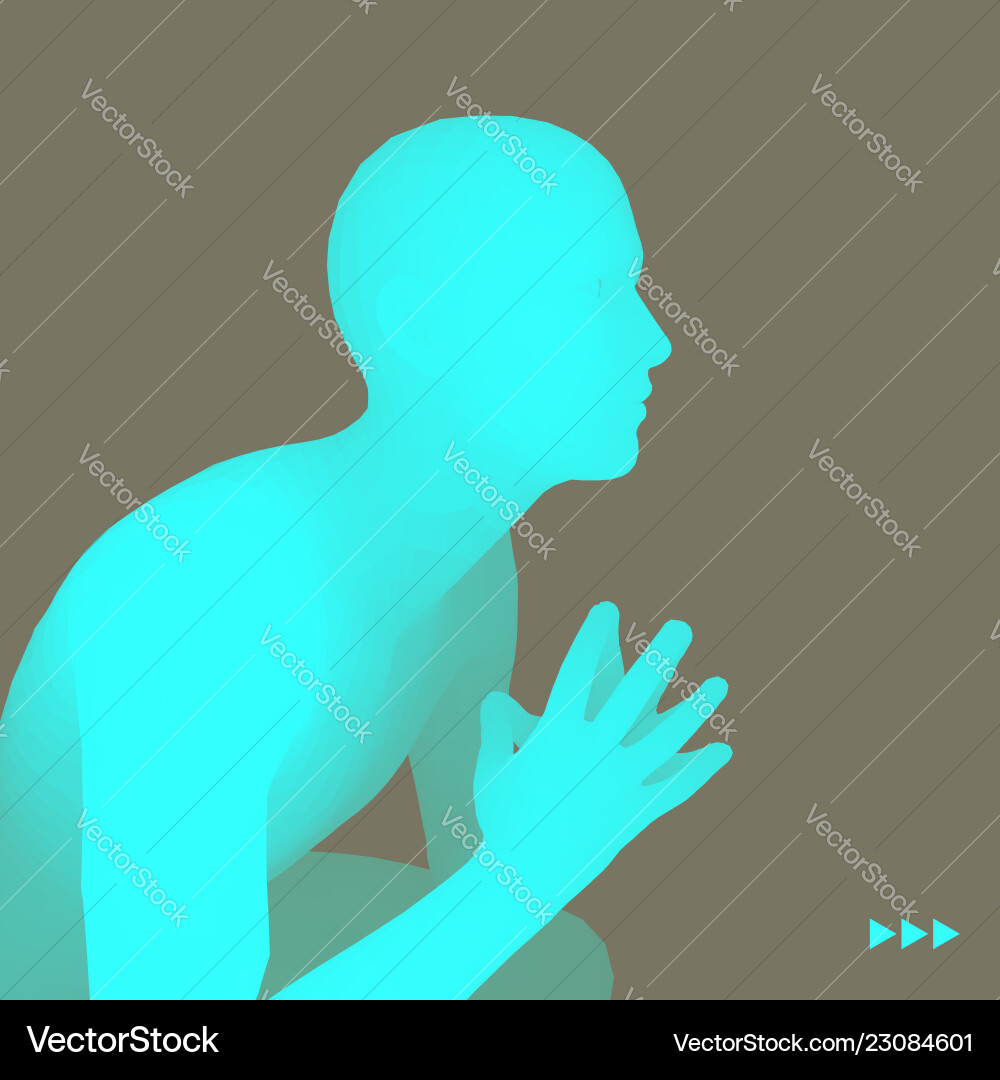 Man in a thinker pose 3d model of business Man in a thinker pose 3d model of business vector image