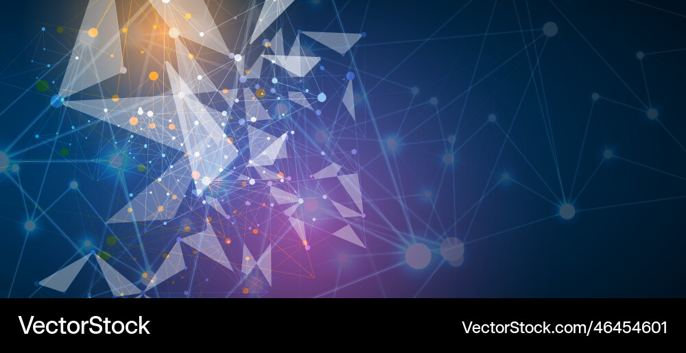 Neural network concept connected cells with links vector image