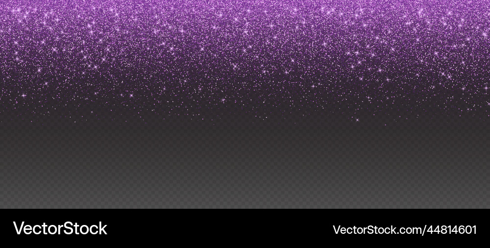 Purple glitter rain falling magic violet sparkles vector image