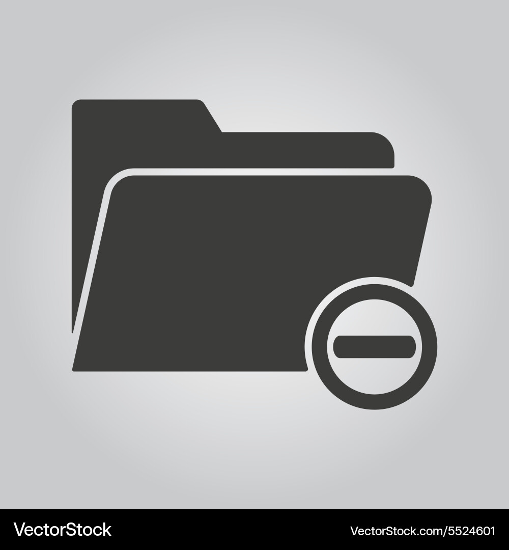 Remove from folder icon data and directory vector image
