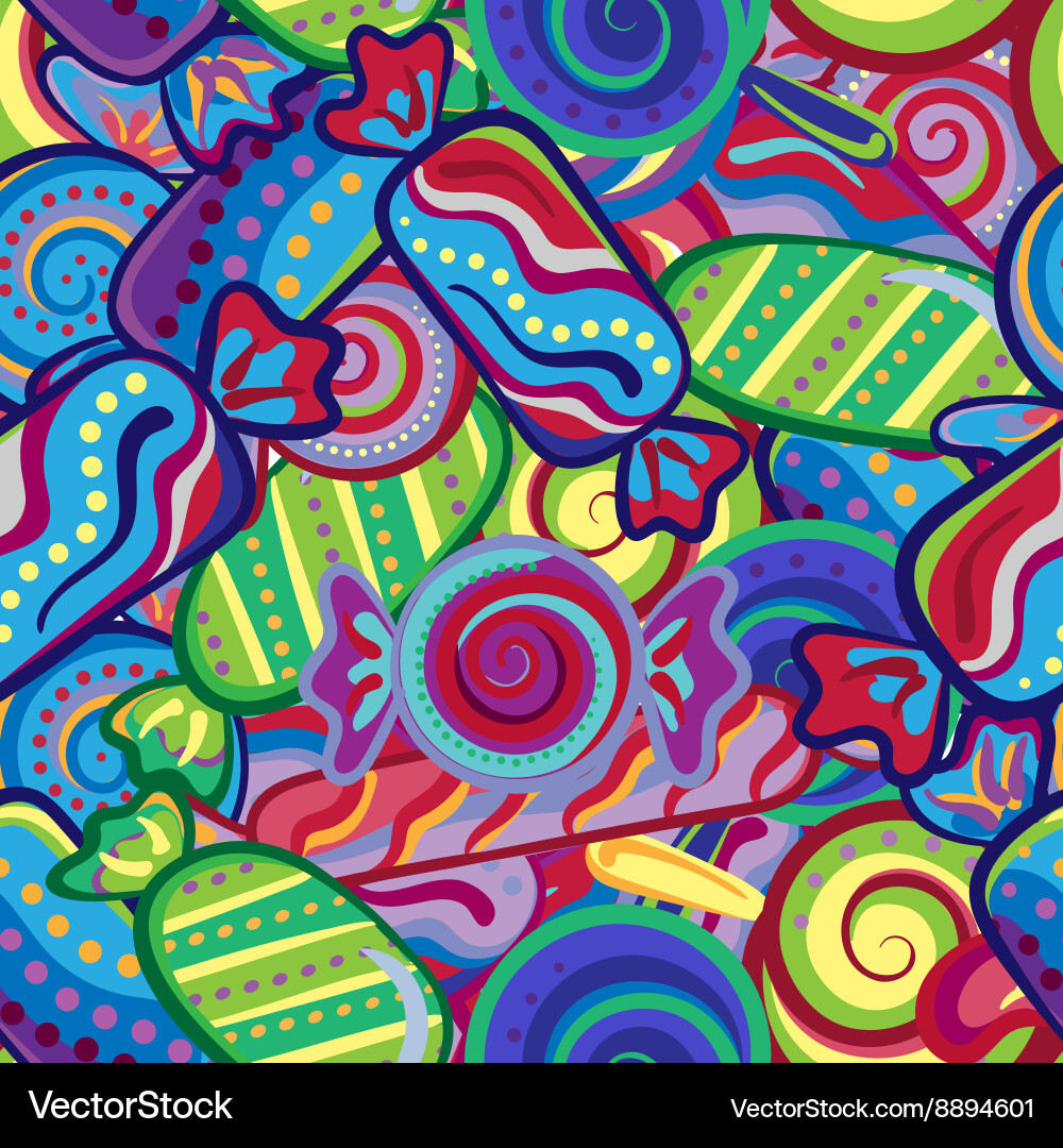 Seamless pattern background with lollipops Vector Image