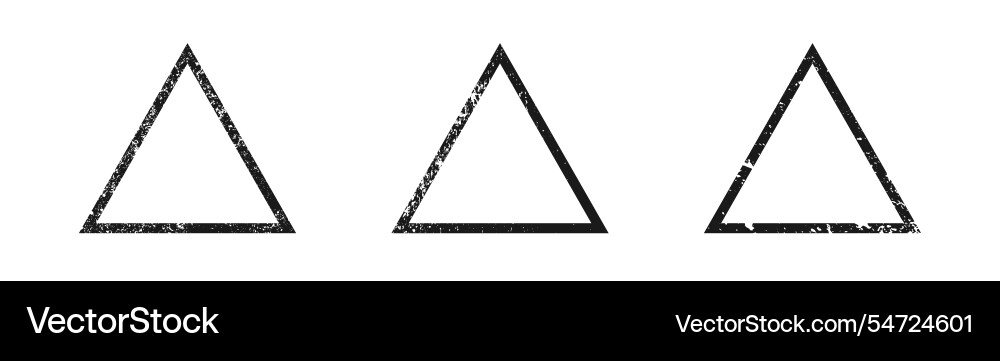 Set of grunge borders in triangle form Set of grunge borders in triangle form Vector Image