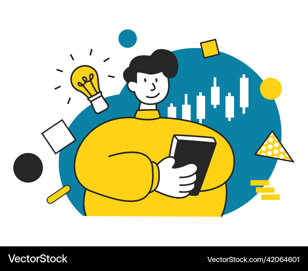 Simple modern style of trader Simple modern style of trader vector image
