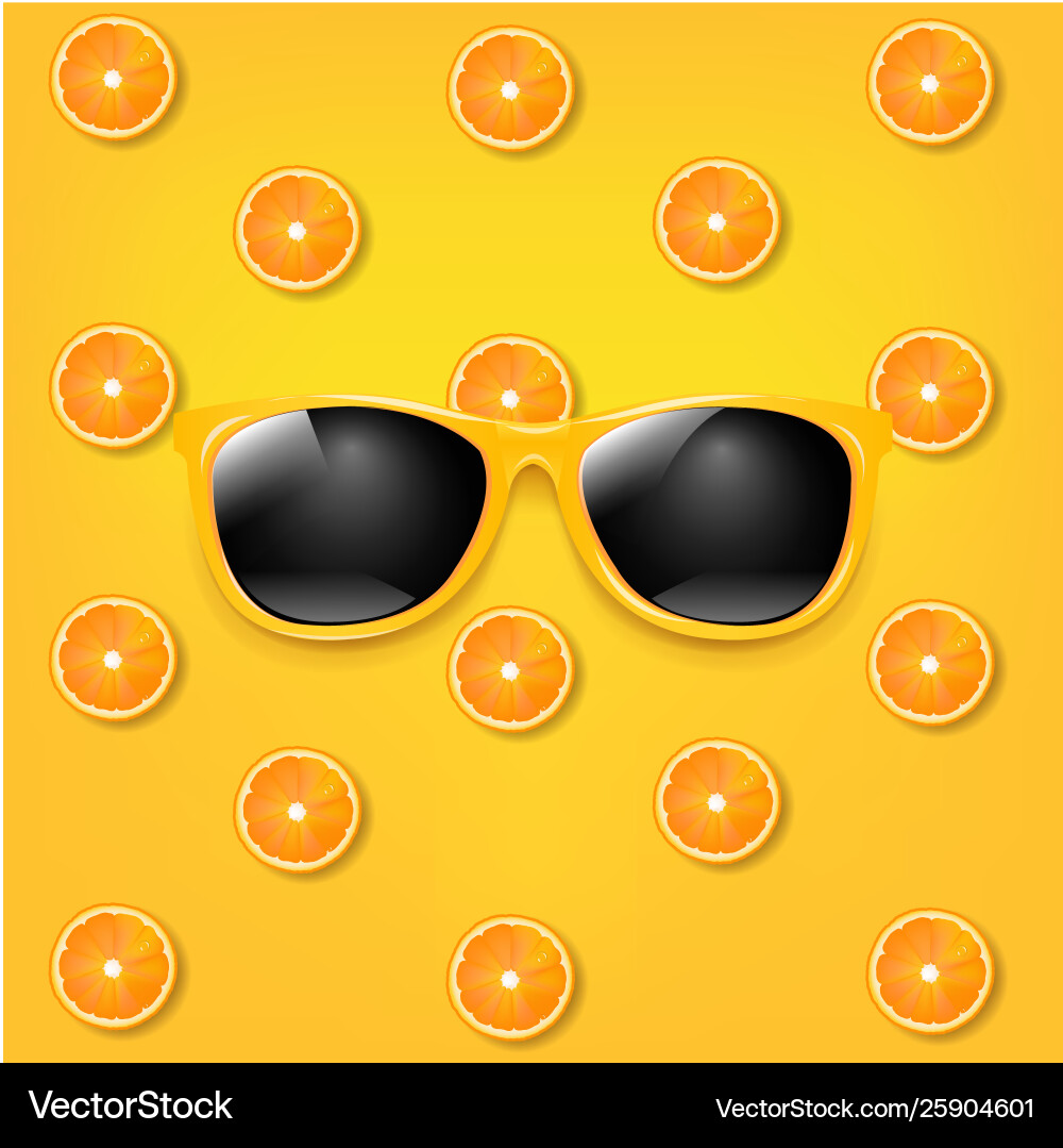 Sunglasses with orange and yellow background Sunglasses with orange and yellow background vector image
