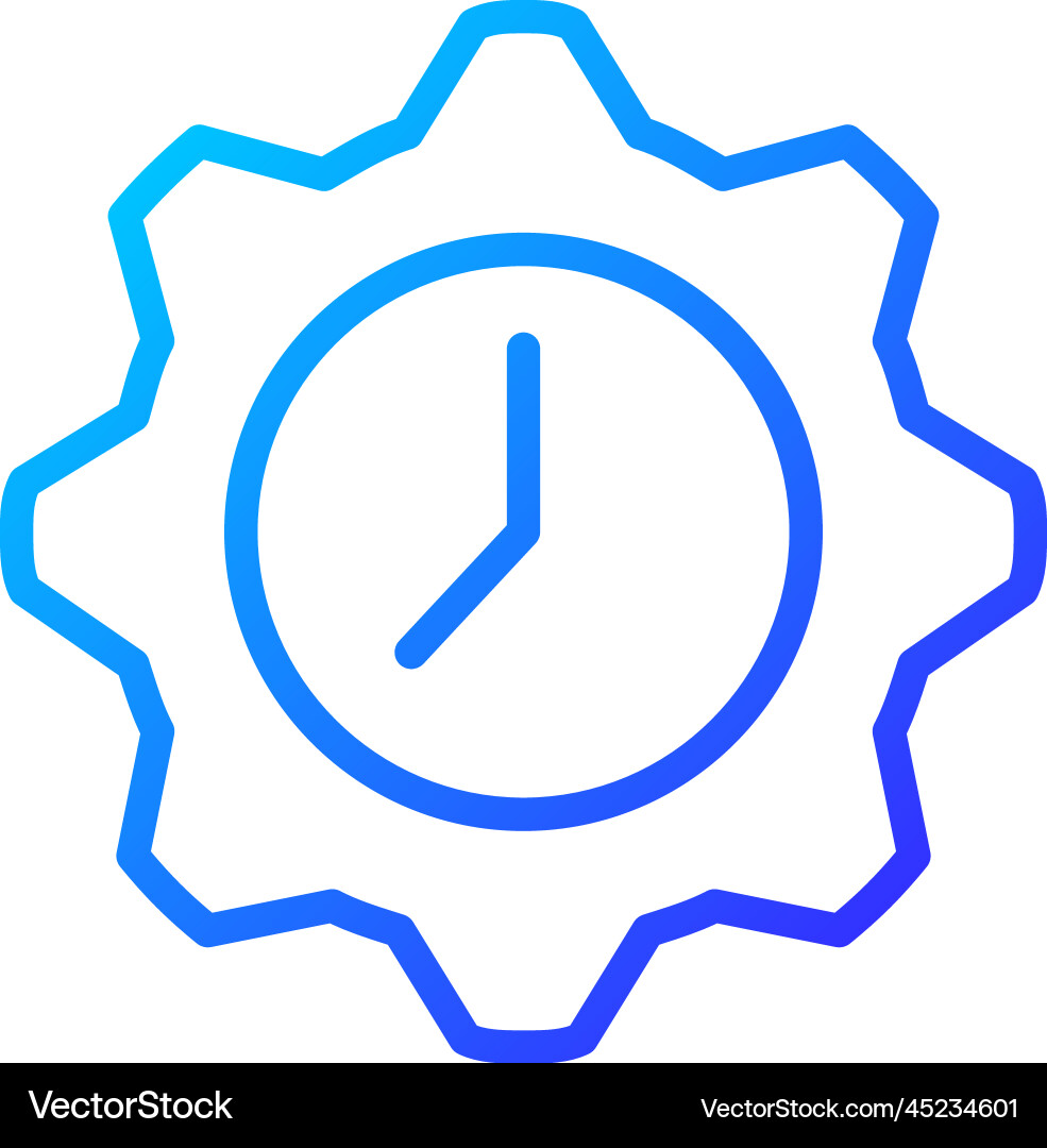 Time management pixel perfect gradient linear icon Time management pixel perfect gradient linear icon vector image