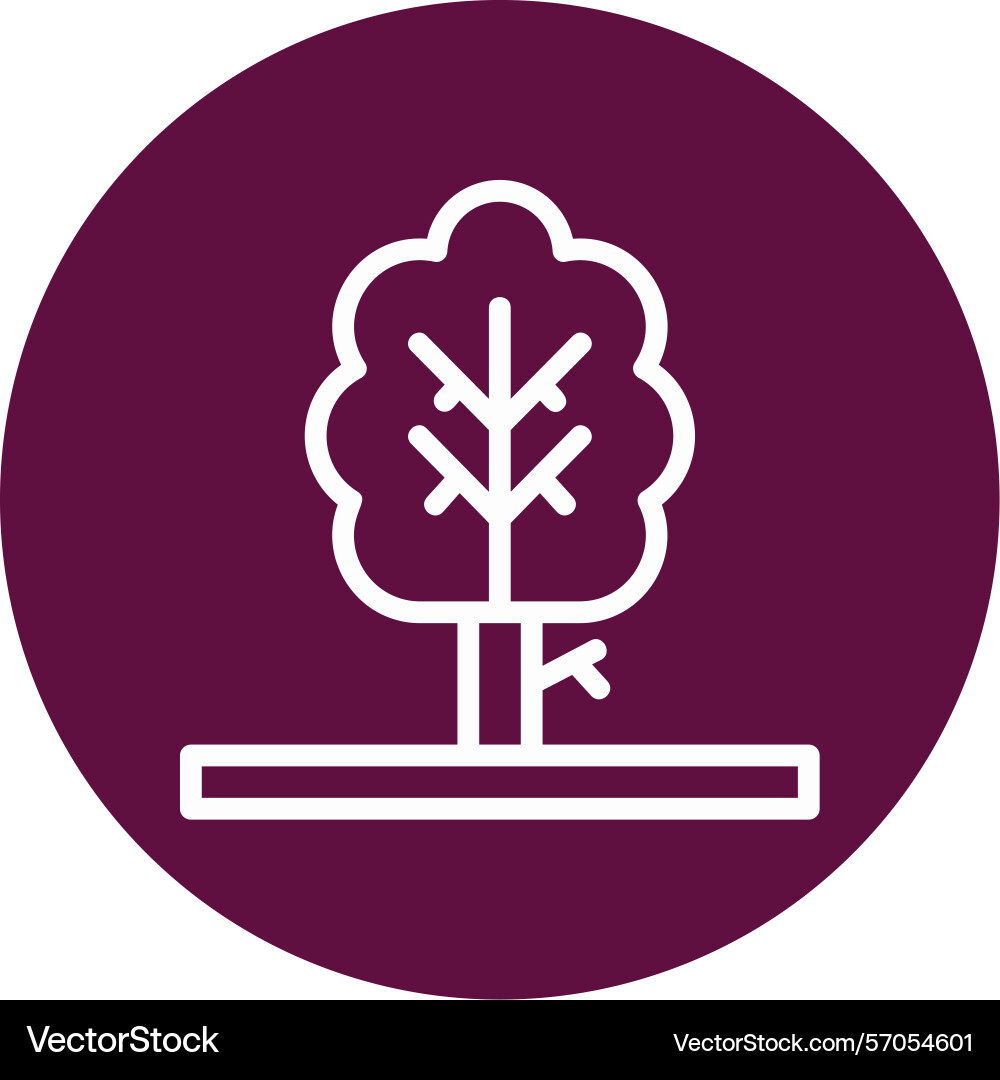 Tree line circle style icon design Vector Image