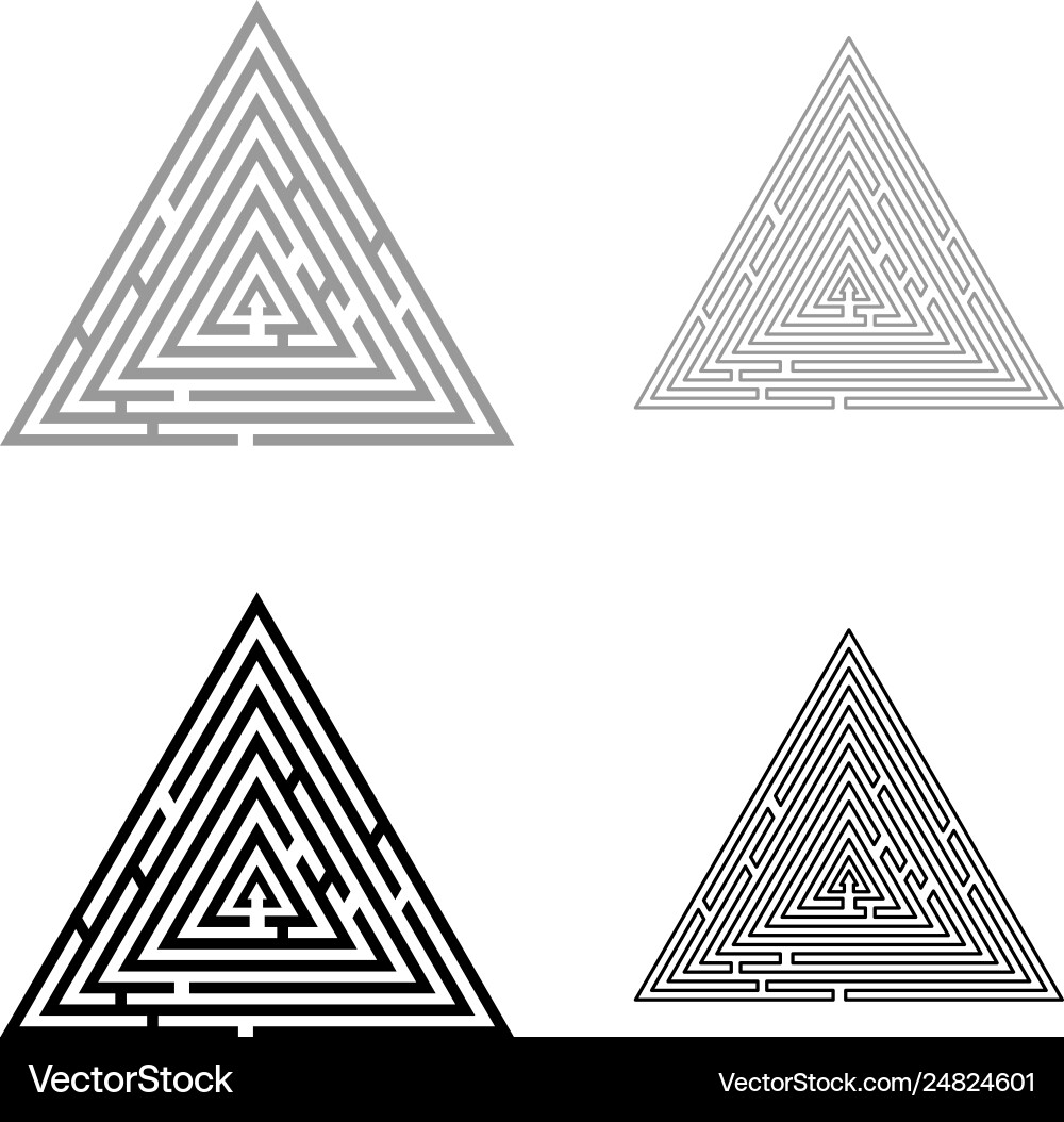 Triangular labyrinth maze conundrum Vector Image