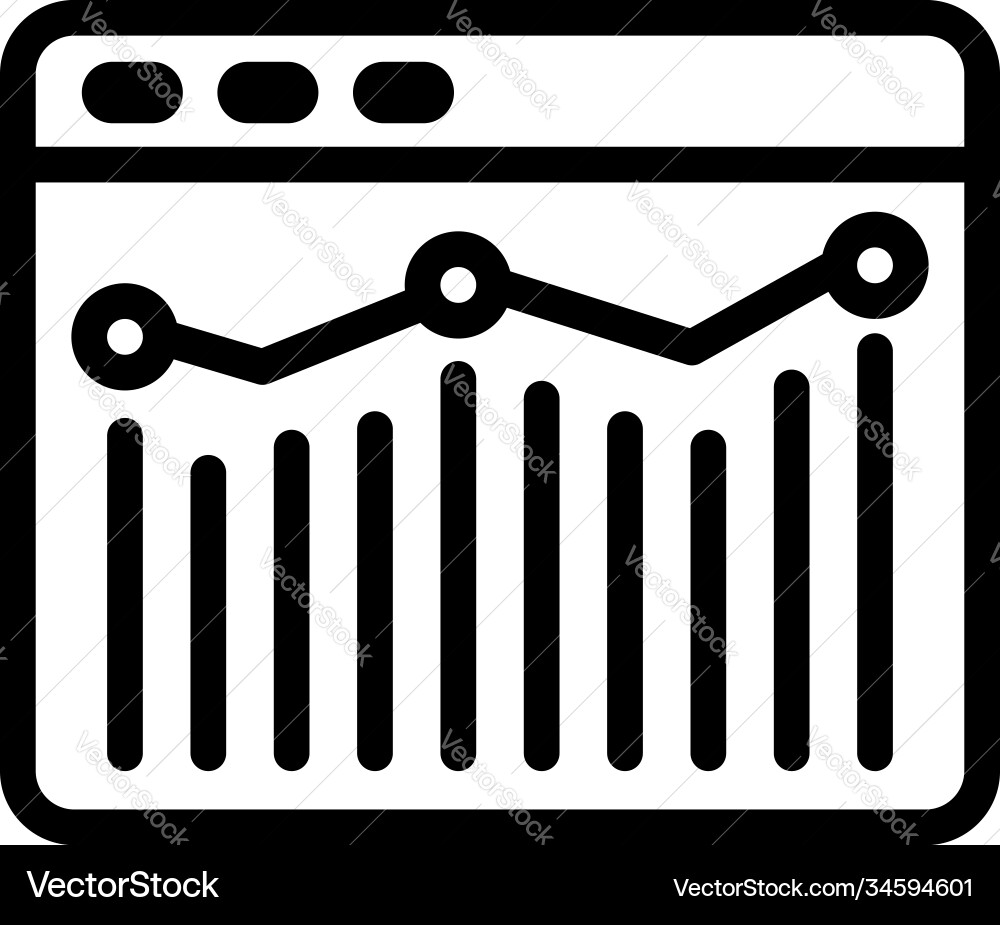 Web analytics icon outline style Web analytics icon outline style vector image