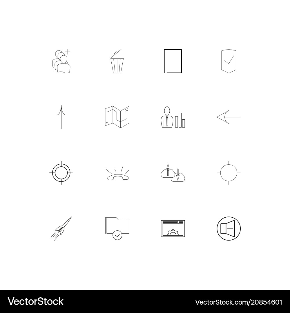 Web linear thin icons set outlined simple vector image