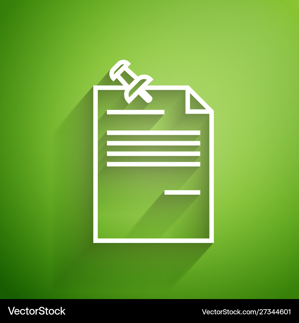 White line note paper with pinned pushbutton icon White line note paper with pinned pushbutton icon vector image