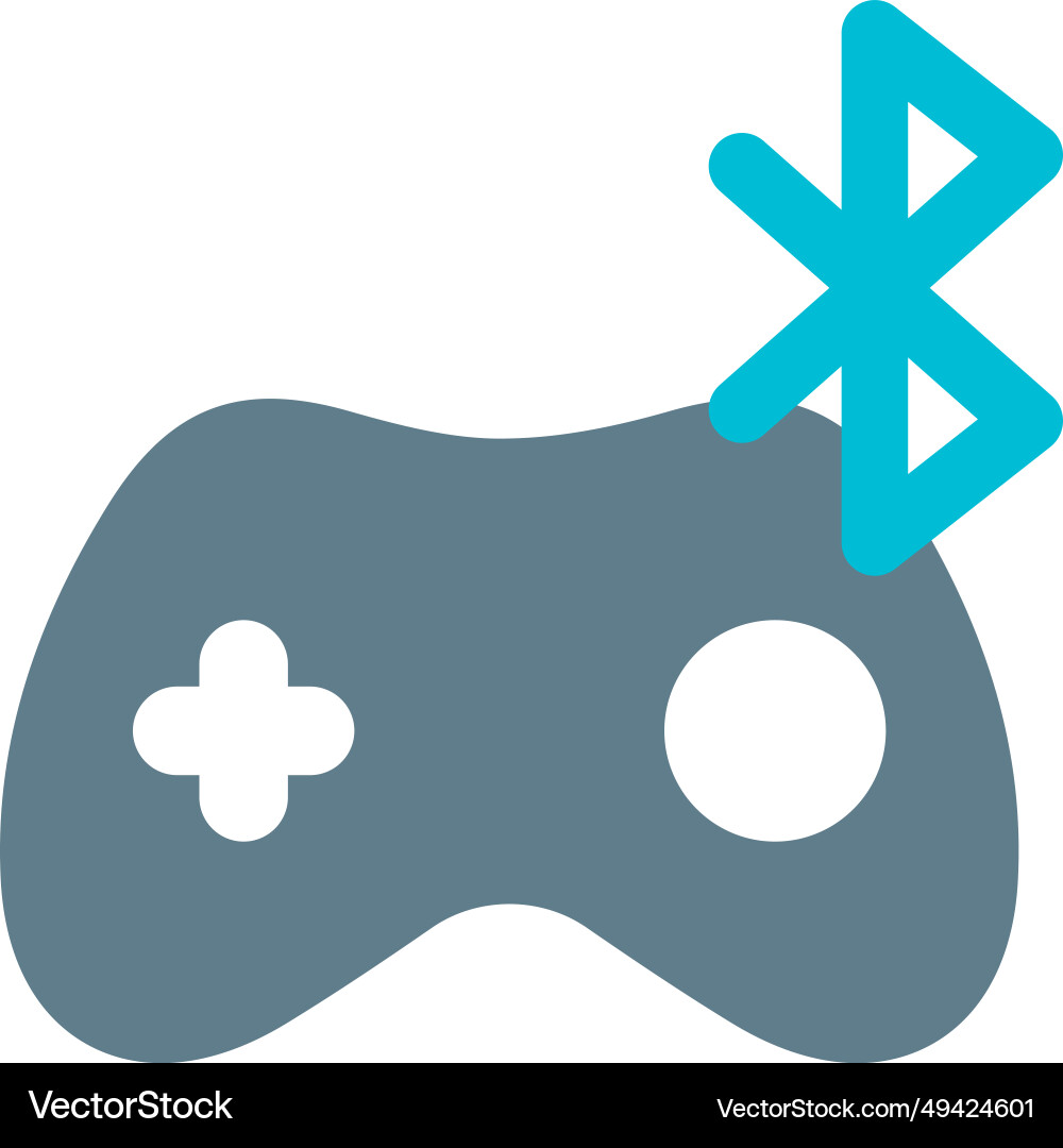 Wireless controller for gaming via bluetooth vector image