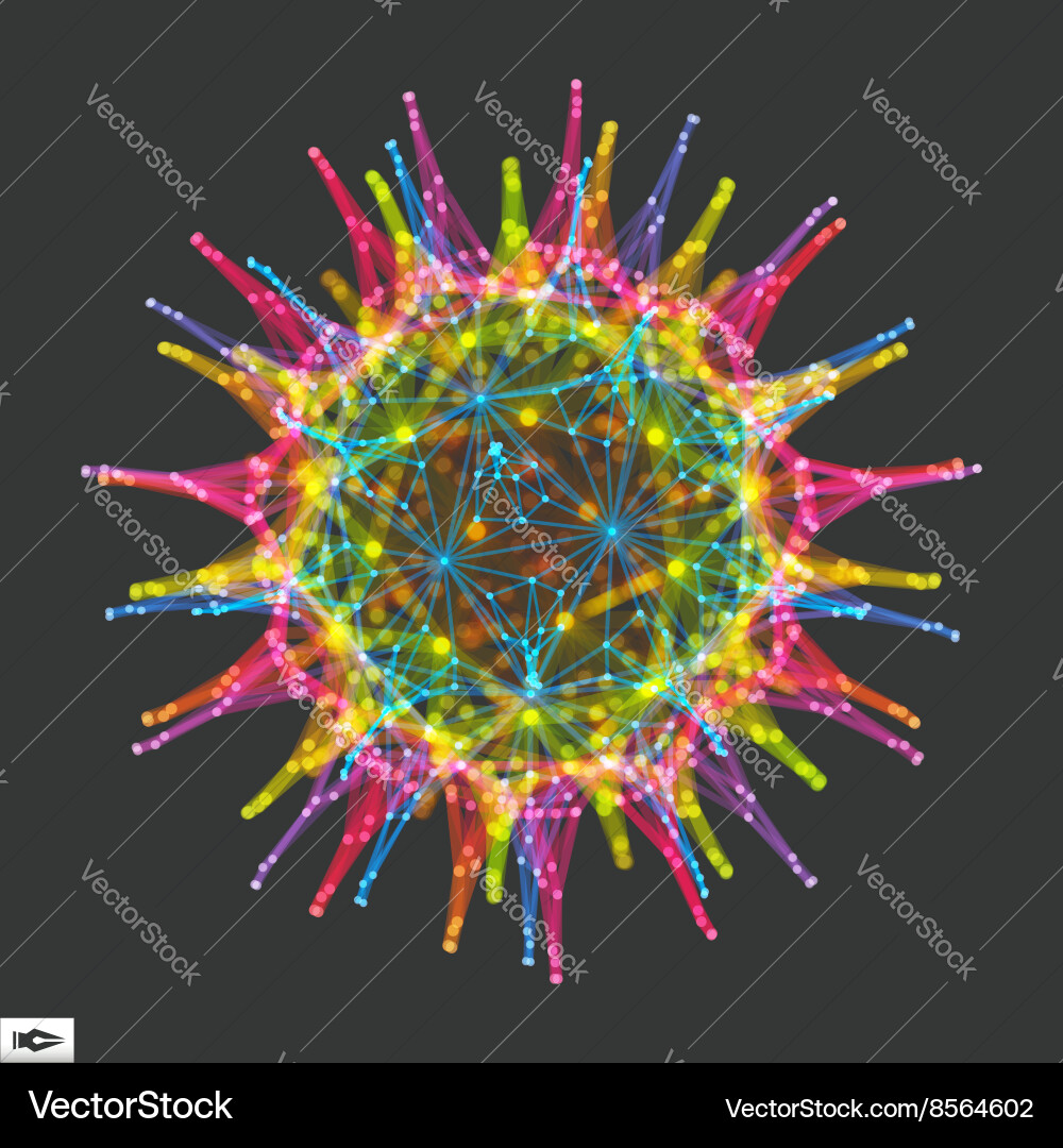 Abstract with connected lines and dot vector image