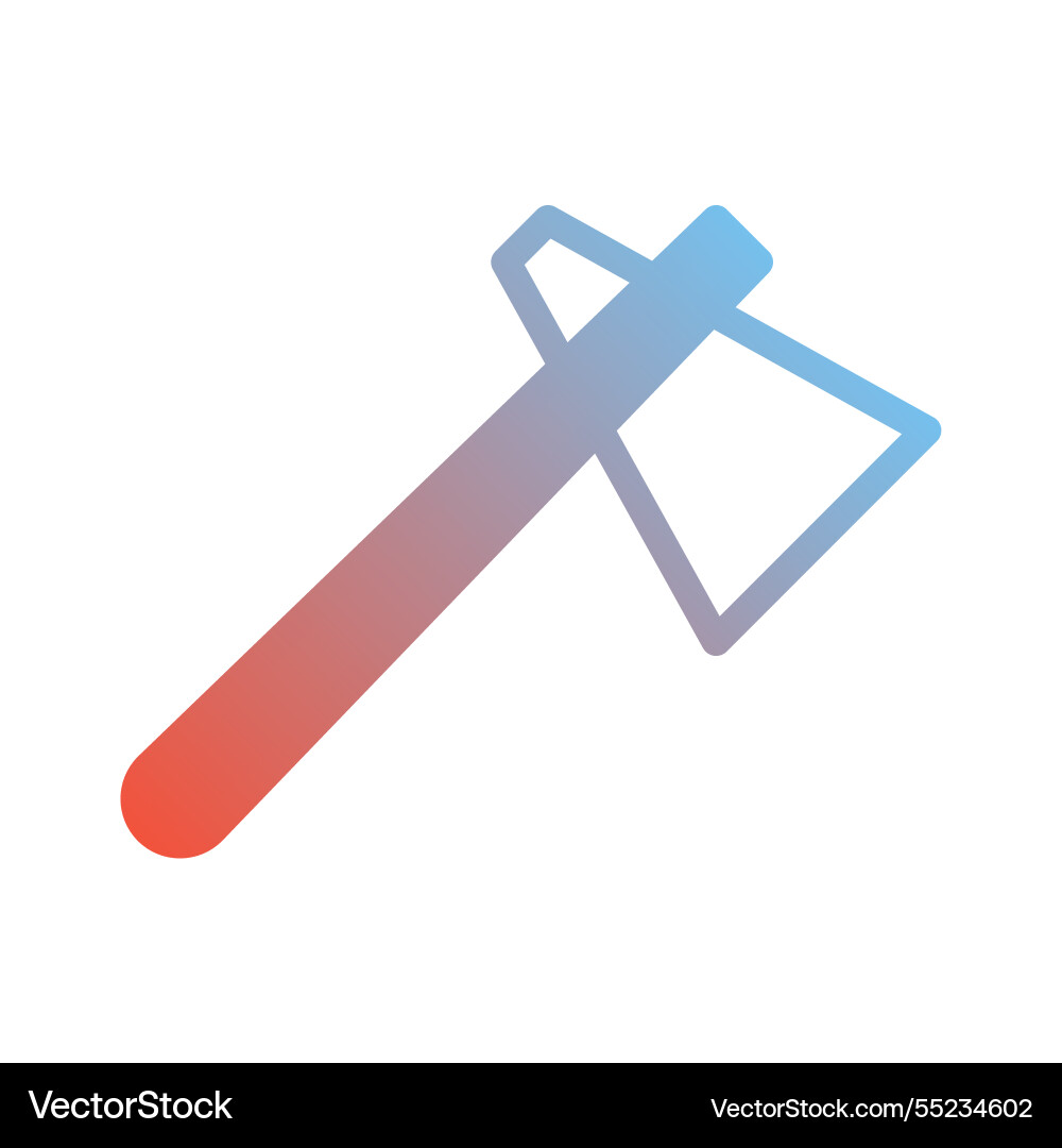 Axe icon with gradient color on white background Vector Image