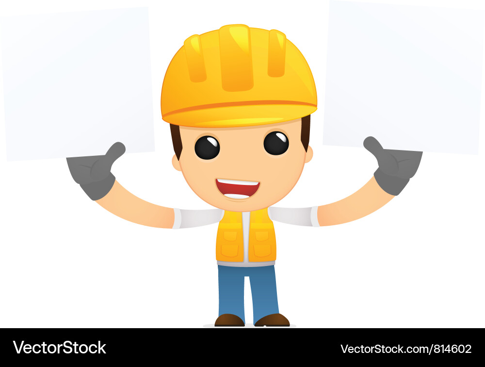 Cartoon Builder Character Royalty Free Vector Image