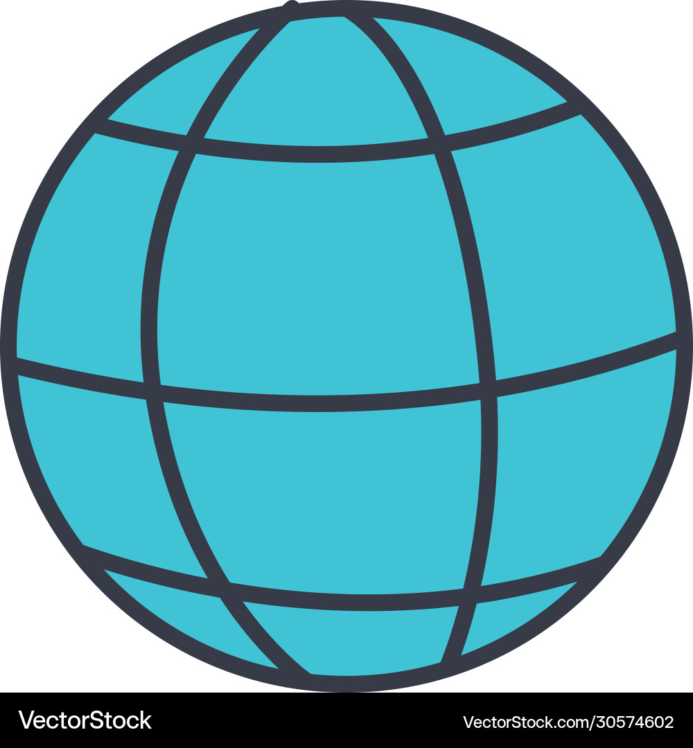 Global sphere icon flat style Vector Image