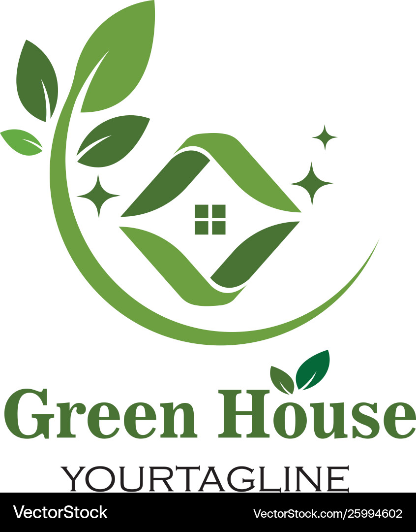Green house logo vector image