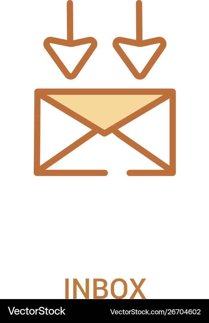 Inbox concept 2 colored icon simple line element Inbox concept 2 colored icon simple line element vector image