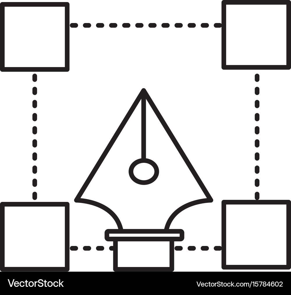 Line pen with nodes design image Vector Image