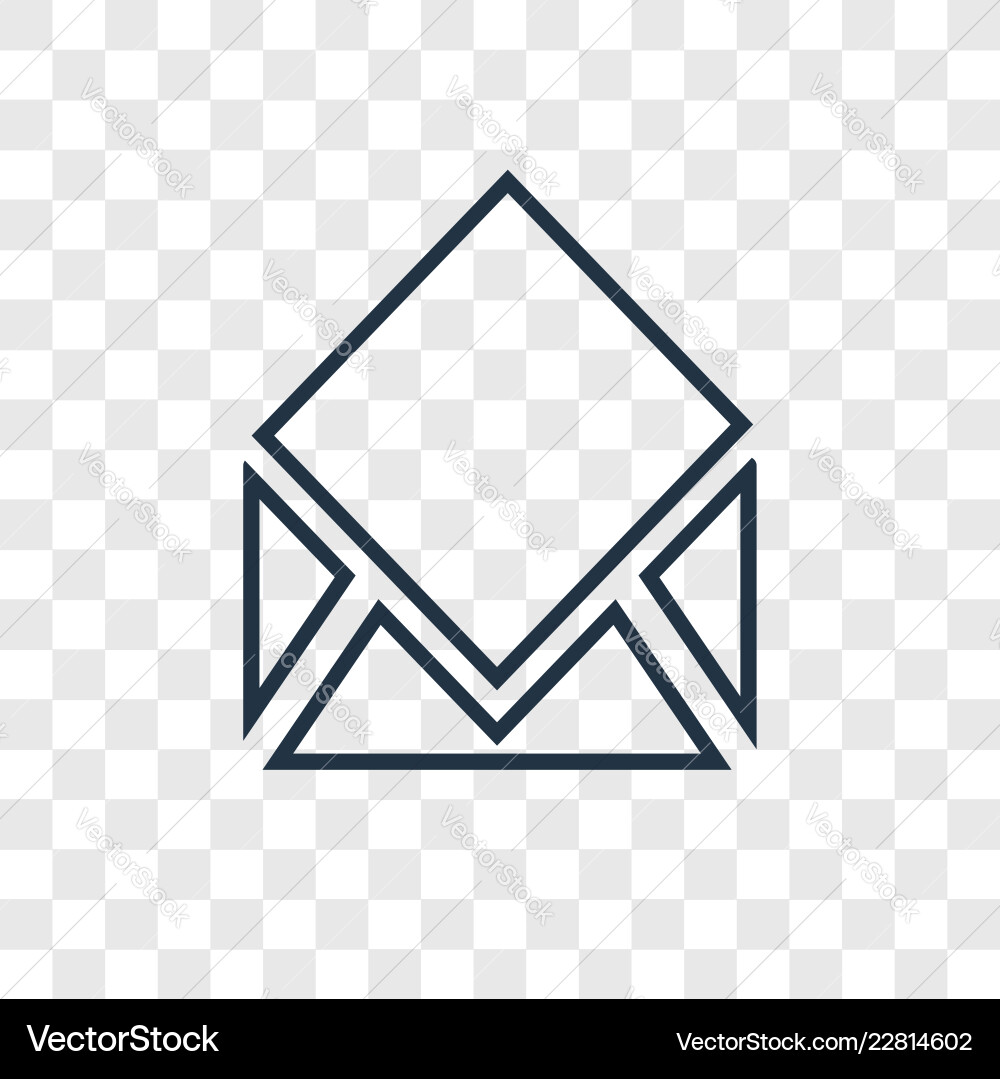 Mail concept linear icon isolated on transparent Mail concept linear icon isolated on transparent vector image