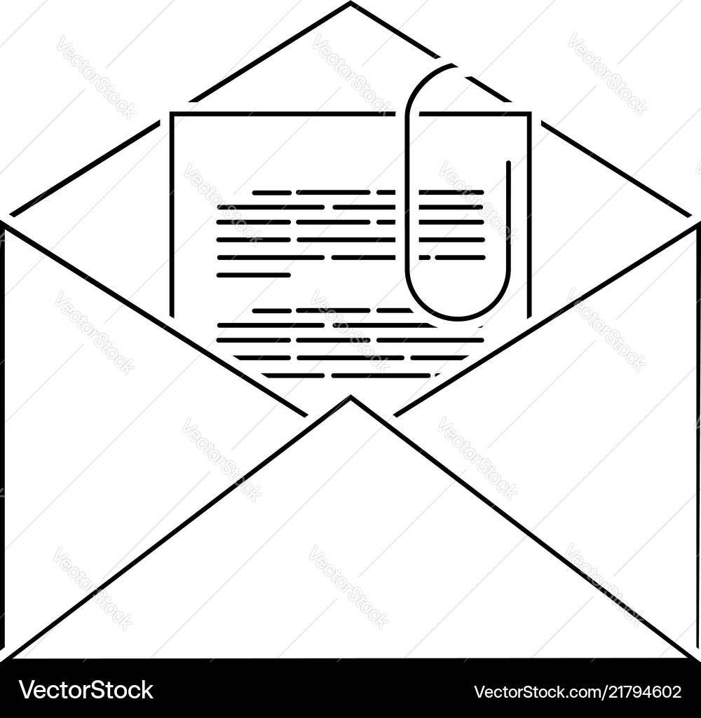 Mail with attachment icon Vector Image