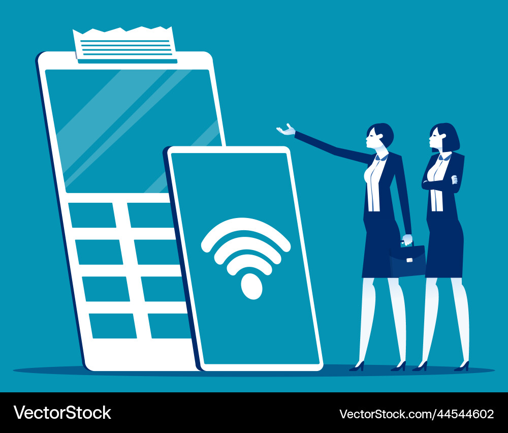 Nfc connection concept contactless card payment vector image