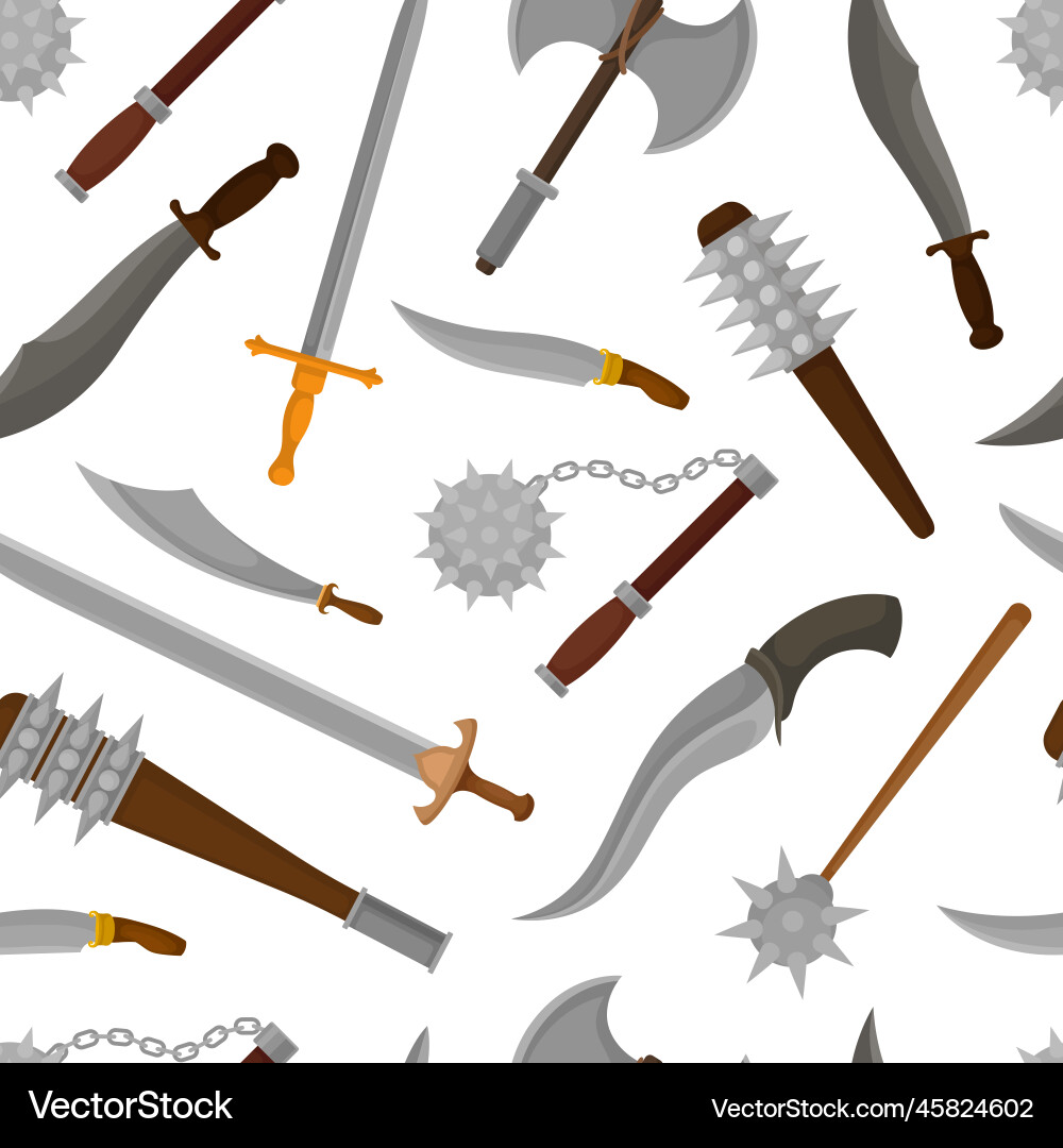 Old medieval weapon with sharp blade and handle Old medieval weapon with sharp blade and handle vector image