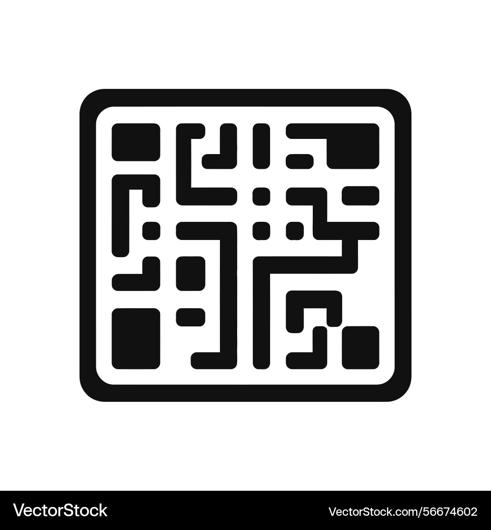 Rounded square shape with intricate black pattern Vector Image