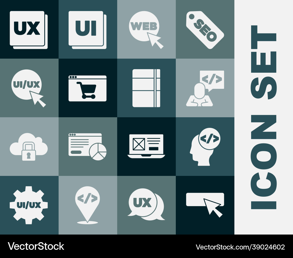 Set ui or ux design front end development web Set ui or ux design front end development web vector image