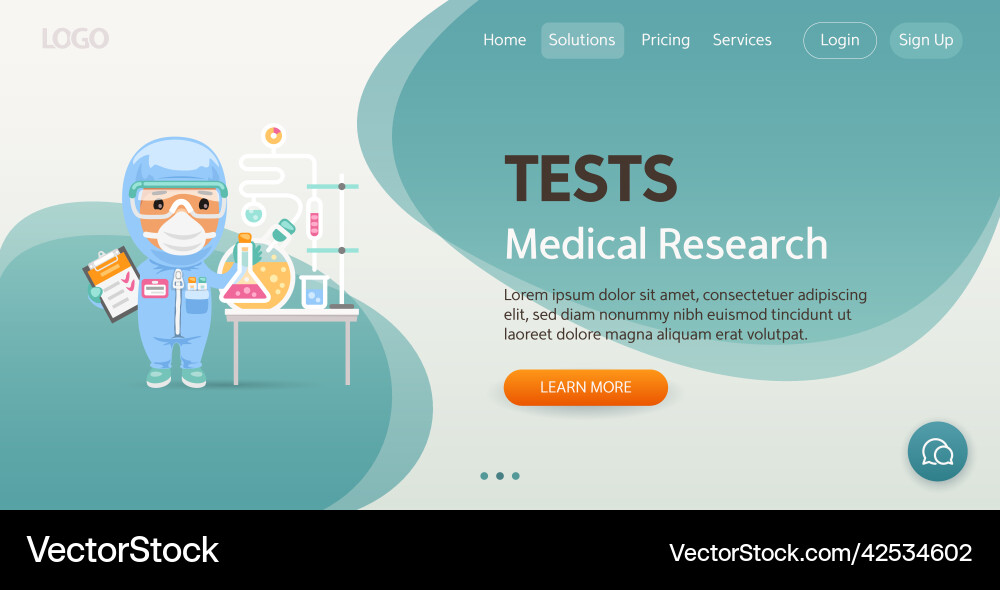 Tests website template vector image