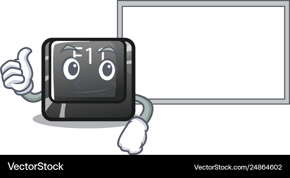 Thumbs up with board f11 button installed vector image
