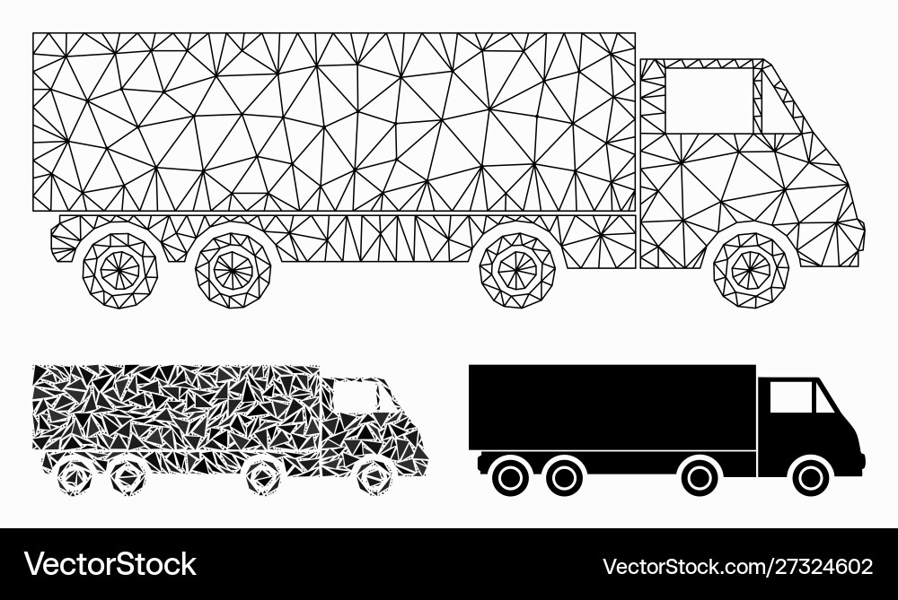 Wagon mesh network model and triangle Vector Image