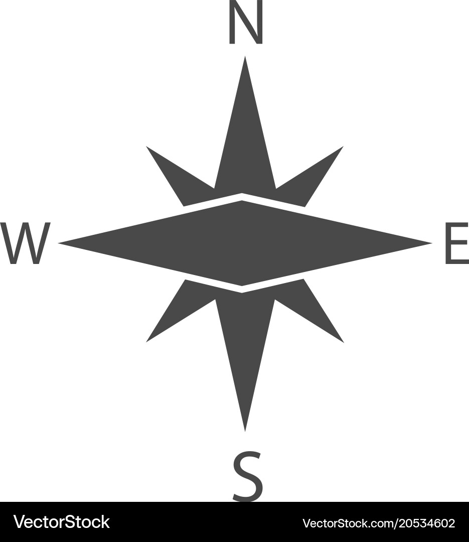 Wind rose iconpictograph of compass vector image