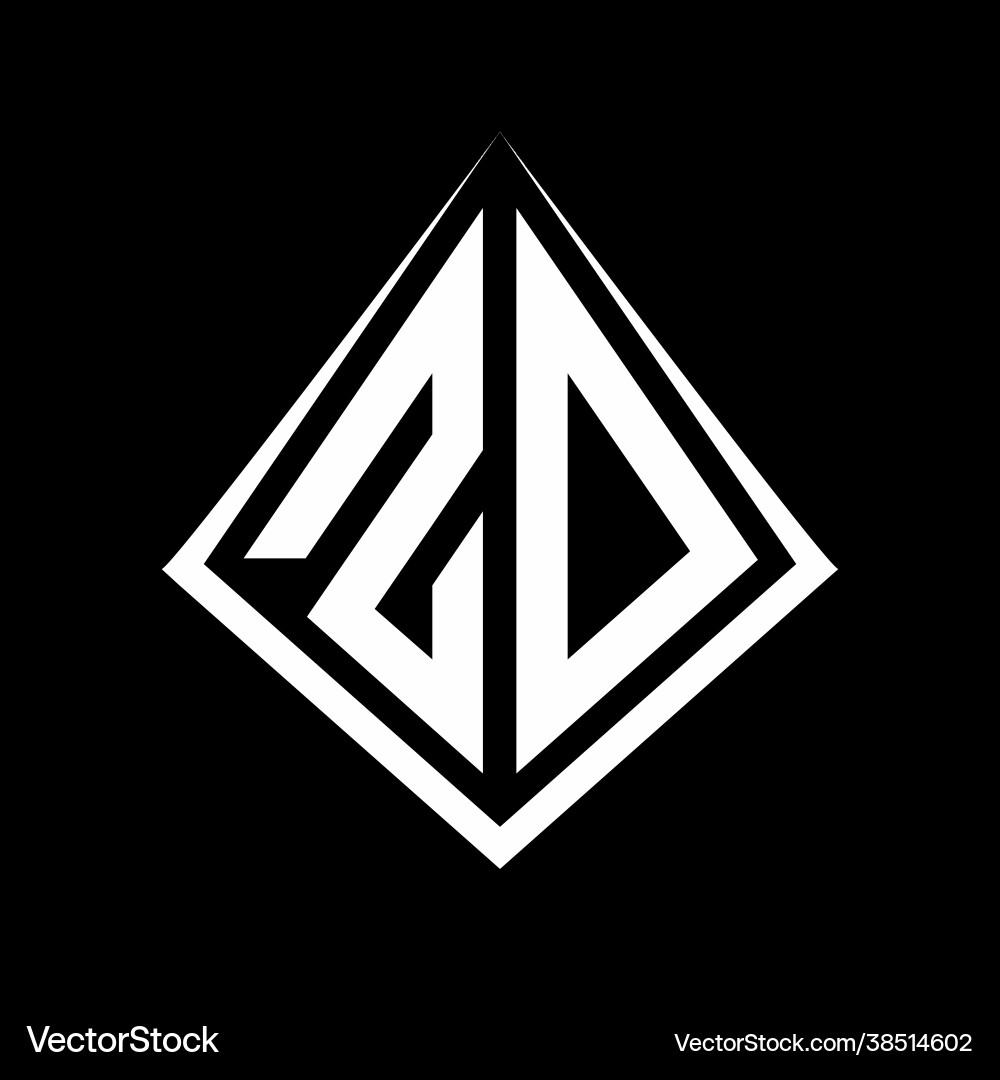 Zo logo letters monogram with prisma shape design Vector Image