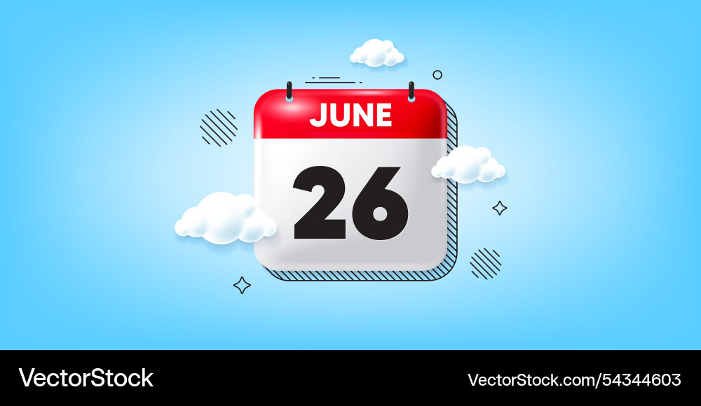 26th day of the month icon event schedule date 26th day of the month icon event schedule date vector image