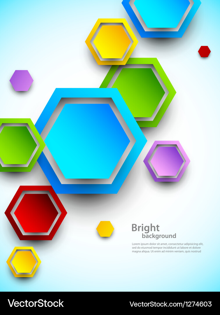 Abstract background with colorful hexagons vector image
