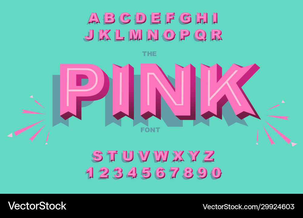 Bold Block Alphabet Font Set vector image