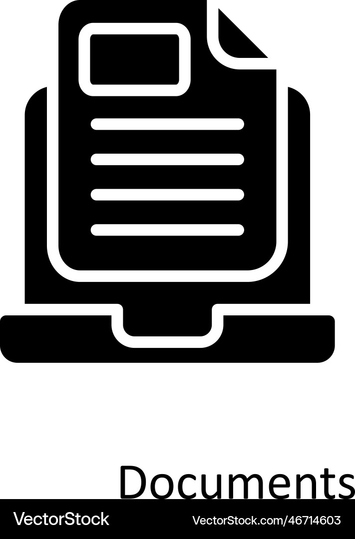Document Icons - Solid Stock Vector Image