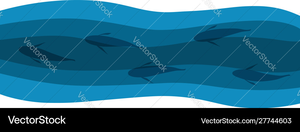 Fischflocken und Blätter in blauem Fluss Fischflocken und Blätter in blauem Fluss vektorbild